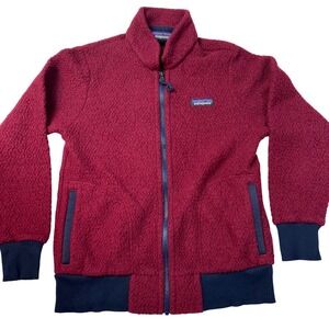 Patagonia Woolyester Fleece Jacket Full Zip Burgundy Women's XS Outerwear Winter